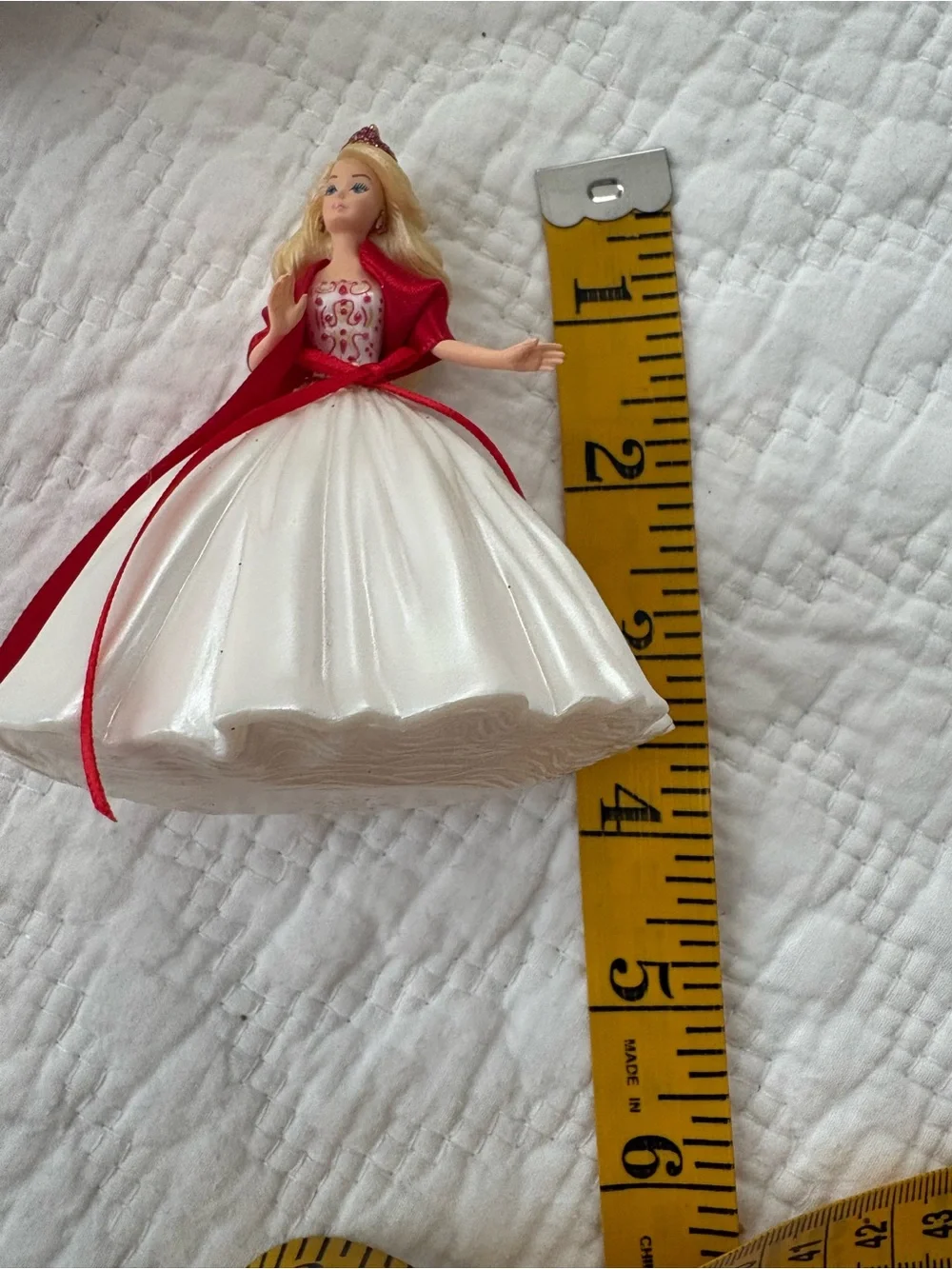 Hallmark Keepsake 2010 Celebration Barbie Ornament. Red/white. Great shape/box